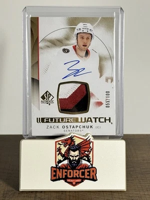 2024-25 UD SP Authentic Future Watch Auto Patch Zack Ostapchuk /100 Ottawa Sens - Image 1 of 2