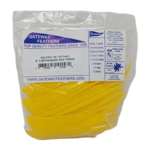 100 Pack Gateway Feathers 4" Left Wing: Parabolic Sun Yellow 400LPSSY-100 - Picture 1 of 4