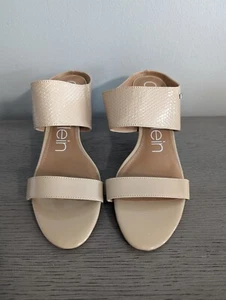 Calvin Klein NEU Damen Lorinda Schlangenleder geprägter Absatz hellbraun Größe 9,5 - Bild 1 von 8