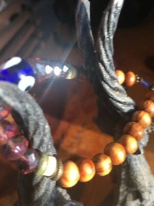 Lovely Handmade Stretch Bracelet...Authentic Beads, Brass and Stones - Picture 1 of 9