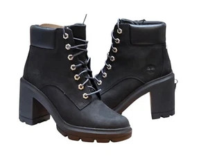 TIMBERLAND Allington Height In Lace Up Black Nubuck Women Boots 9.5US 41EU - Picture 1 of 9