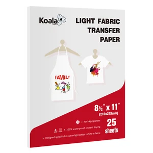 25 Sheets Koala Inkjet Printable Heat Transfer Paper Light T-shirt Iron-On HTV - Picture 1 of 18