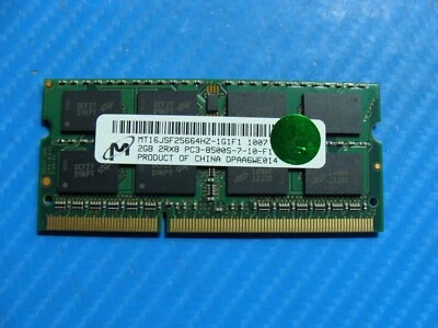 Lenovo T510 Micron 2GB 2Rx8 PC3-8500S SO-DIMM Memory RAM MT16JSF25664HZ-1G1F1 - Image 1 of 2