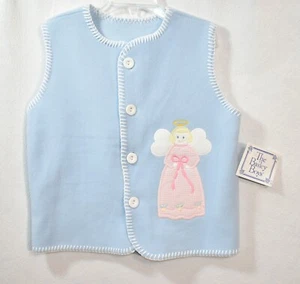 The Bailey Boy's Vest Blue With Pink Angel Size 6X New - Picture 1 of 5