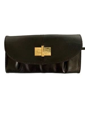 Cartera de mujer de cuero sintético marrón reliquia nueva chequera Bella Foto 1 de 4