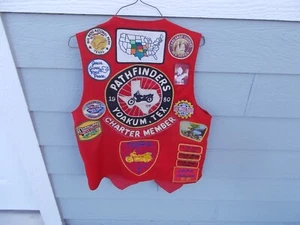 Vintage 1980 Pathfinders Yoakum Texas Motorrad Mitglied geflickte Weste TMRA - Bild 1 von 15