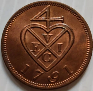 British India, United EIC, Bombay Presidency, 1 Pice 1791, a Replica Coin (R-61) - Picture 1 of 2
