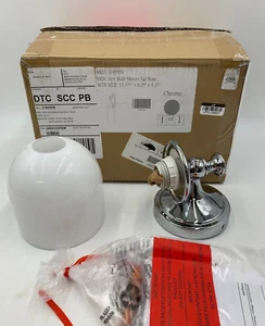 Pottery Barn Mercer Single Sconce w/ Milk Glass Shade Chrome 8.5" H #W222 - Picture 1 of 1