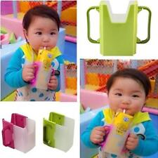 Drinking Bottle Suction Cups Baby Straw Two Hand Holder Leak-proof Kids SW