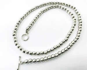 Collar de cadena bola de plata esterlina mexicana Taxco 23,5"/60 cm, 57 gramos - Imagen 1 de 11