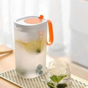 Plastic Water Pitcher with Spouting Lid Juice Ice Tea Cold Kettle Jugs With Lid - Picture 1 of 14