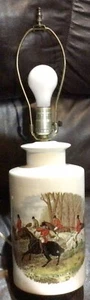 Fox Hunt Hunting Hunter Porcelain Lamp - Picture 1 of 6