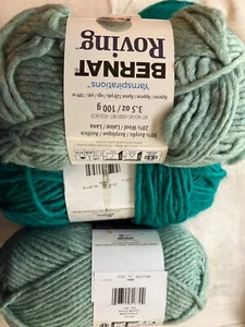 4 skein lot Bernat Roving Bulky 2 Low Tide 2 Teal acrylic/wool - Picture 1 of 2