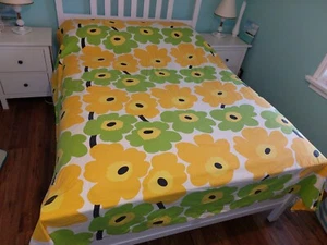 Colorful Large Bold Floral Flower Power Duvet Cover 84" x 85" 100% Cotton VGC - Picture 1 of 6