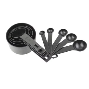 Cake Measuring Cups And Spoons Set Black Color Unbreakable (10 Pcs), for baking - Picture 1 of 6