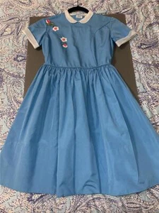 Vintage Saks 5th Ave 1960's Girls Cotton Embroidered School Girl Dress Sz 12 - Picture 1 of 6