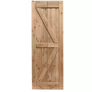LUBANN 30" x 84" Barn Door Slab Bifold Solid Core Alder Wood Unfinished Brown - Picture 1 of 12
