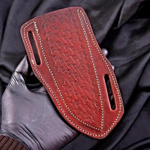FUNDA DE CUERO GENUINO HECHA A MANO FUNDA DE CINTURÓN PARA CUCHILLO DE HOJA FIJA1363 - Imagen 1 de 5