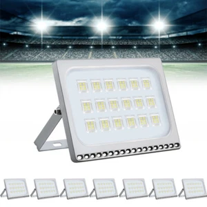 8x 100W LED floodlight outdoor spotlight ultraslim headlight SMD flood light cool white - Picture 1 of 10