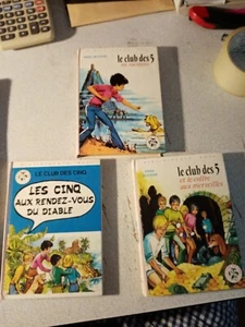 Vintage 1970/1980 LOT 3 LIVRES BIBLIOTHEQUE ROSE-CLUB des CINQ 5 ENID BLYTON - Photo 1/1