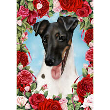 Fox Terrier Tri Valentine Roses Flag