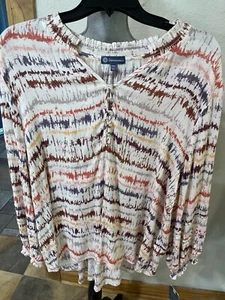 Democracy Women's Pheasant Tunic top PXL Hippie Bohemian nwt $78 Rayon - Picture 1 of 5