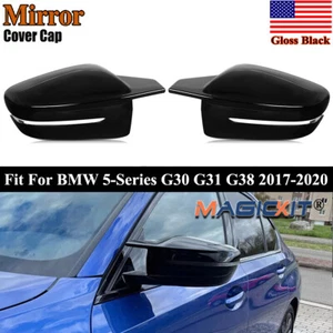 MagicKit Gloss Black Rearview Mirror Covers For BMW 5 Series G30 G38 2017-2020 - Picture 1 of 16
