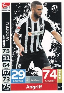 Match Attax Extra Bundesliga 2018/19 - Andrew Wooten - SV Sandhausen - Nr. 677