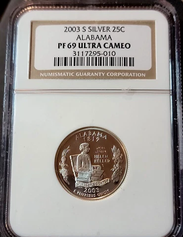 2003-S ALABAMA STATEHOOD QUARTER - SILVER - NGC CERTIFIED - PF 69 ULTRA CAMEO Cover
