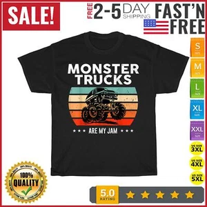 Monster Truck Are My Jam Retro Sunset Cool Engines Vintage T Shirt Men Women NEW - Picture 1 of 9