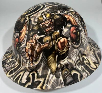PYRAMEX New Full Brim Hard Hat Custom Hydro Dipped NEW ORLEANS SAINTS SICK NEW DESIGN