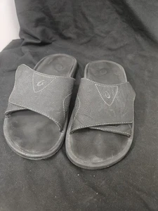 OluKai Nalu Slide Sandals Men's Black/Black Water Resistant Quick-Dry Size 8 - Picture 1 of 6