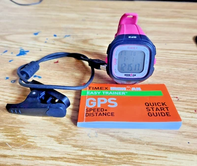GPS-часы Timex Ironman Triathlon, розовые, T5K747, С ЗАРЯДНЫМ УСТРОЙСТВОМ! РАБОТАЕТ ОТЛИЧНО! - Изображение 1 из 3