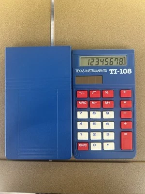 TI-108 Basic Student Solar Calculator with Slip Cover-Texas Instruments. Mint.  - Image 1 of 4