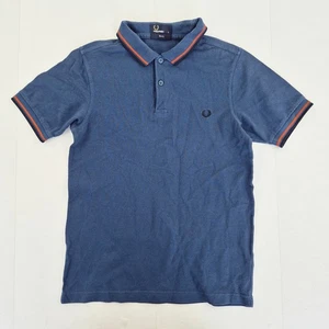 FRED PERRY Polo Pequeño Azul Para Hombre 100% Algodón Slim Fit Tenis - Imagen 1 de 7