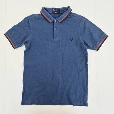 FRED PERRY Polo Pequeño Azul Para Hombre 100% Algodón Slim Fit Tenis - Imagen 1 de 4