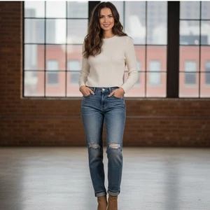 Joe's Jeans The Bobby Singular Gr. 28 Mid Rise Tapered Boyfriend Distressed Neu mit Etikett - Bild 1 von 19