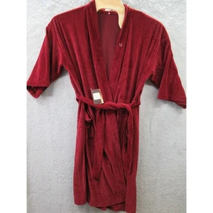 Vintage Neu mit Etikett Christian Dior Monsieur rot Samt Herren Lounge Morgenmantel - EINMAL GEWASCHEN - Bild 1 von 15