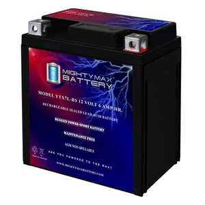 Mighty Max YTX7L-BS 12V 6Ah Battery Replacement for Derbi Senda Baja SM 125 2004 - Picture 1 of 6