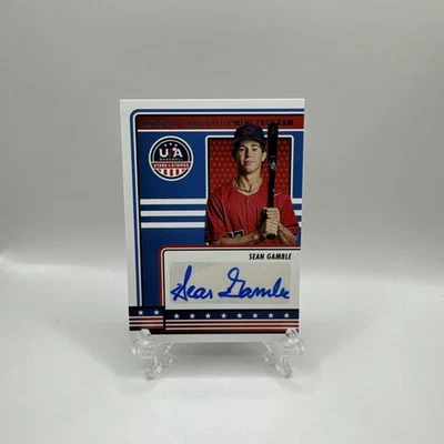 Sean Gamble 2023 Panini Stars & Stripes Team USA Autograph Kansas City Royals  - Image 1 of 2
