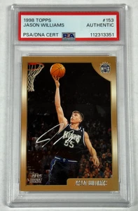 Jason Williams Rookie PSA/DNA Auto 1998 Topps Basketball 153 Sacramento Kings - Picture 1 of 2