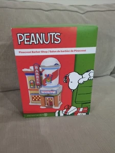 Dept 56 Peanuts Village Pinecrest Barber Shop 6007735 Snoopy Dog Charlie Brown  - Picture 1 of 9