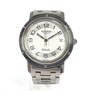 HERMES CL1.810 Clipper Date Men&#39;s watch Wristwatch SS Silver - Picture 1 of 11