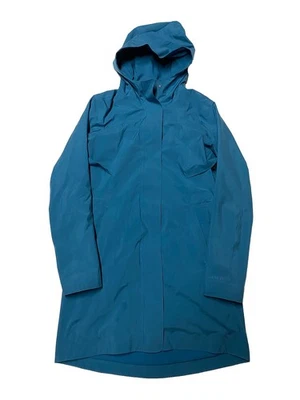 Chaqueta de lluvia Lululemon para mujer talla 6 azul impermeable con capucha parka larga Foto 1 de 4