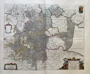 Antike Landkarte von 1646; Venn Region East Anglia. Blaeu. Sehr Gut - Bild 1 von 6