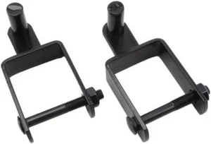 2" Square Male Black Hinge Pair with Bolt and Nut Assembly (5/8" Pintle) - Picture 1 of 4