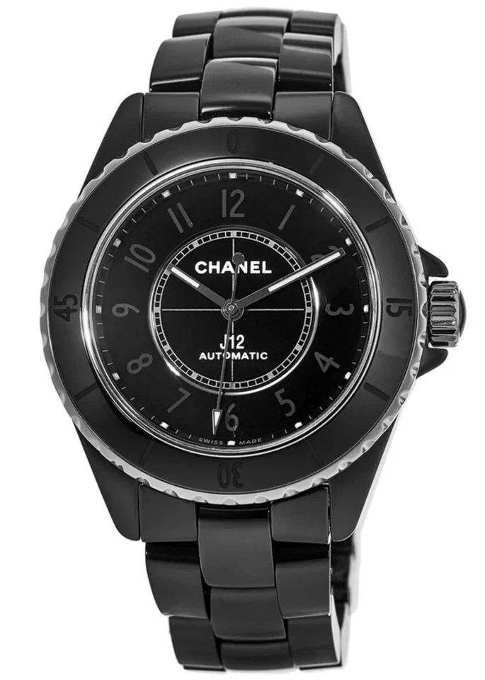Authentic CHANEL J12 Phantom Wrist Watch H6185 Automatic Black Ceramic