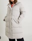 Bnwt Tu Pale Grey Rubber Long Hooded Padded Puffer Coat Size 16