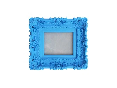 8x10 Wall Blue Picture Frame, Baroque Frame, Art Wall Frame, Cottage Chic - Image 1 of 4
