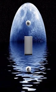 Light Switch Plate & Outlet Covers SOLAR SYSTEM BLUE MOON OVER OCEAN WATER - Picture 1 of 26